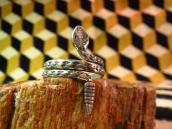 Vintage Snake shape Stamped Silver Ring  c.1940
