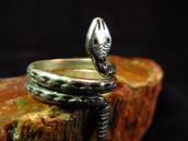 Vintage Snake shape Stamped Silver Ring  c.1940