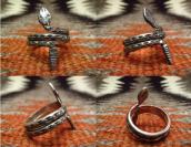 Vintage Snake shape Stamped Silver Ring  c.1940