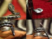 Vintage Snake shape Stamped Silver Ring  c.1940
