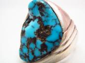 Vintage Silver Ring with Gem Turquoise Cab  c.1960
