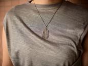 Antique Navajo Stamped Silver T-bird Top Necklace  c.1930～