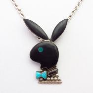 Old Zuni Multi-Stone Inlay 【Playboy rabbit】 Necklace c.1970～