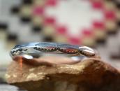 Atq Lightning Snake Stamped Narrow Trianglewire Cuff c.1930～