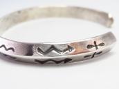 Atq Lightning Snake Stamped Narrow Trianglewire Cuff c.1930～