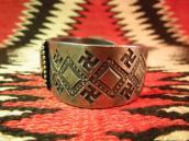 Antique 卍 Stamped Ingot Cuff w/Square TQ c.1915～