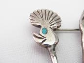 Vintage Navajo Cast Silver Roadrunner Shape Pin w/TQ c.1960～