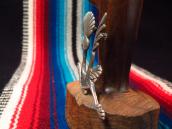 Vintage Navajo Cast Silver Roadrunner Shape Pin w/TQ c.1960～