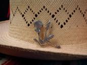 Vintage Navajo Cast Silver Roadrunner Shape Pin w/TQ c.1960～