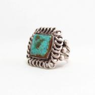 Antique Tourist Silver Ring w/Square TQ  c.1930～