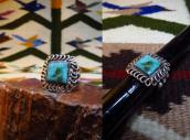 Antique Tourist Silver Ring w/Square TQ  c.1930～