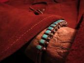 Vintage Zuni Row Cuff Bracelet w/Square TQ  c.1940