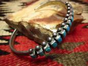 Vintage Zuni Row Cuff Bracelet w/Square TQ  c.1940