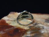 Atq Snake Stamped Silver Ring w/Replaced Turquoise  c.1930～