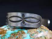 Antique Navajo 卍 & T-birds Stamped Ingot Silver Cuff c.1920～