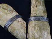 Antique Navajo 卍 & T-birds Stamped Ingot Silver Cuff c.1920～