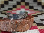 Antique Navajo 卍 & T-birds Stamped Ingot Silver Cuff c.1920～