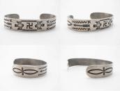 Antique Navajo 卍 & T-birds Stamped Ingot Silver Cuff c.1920～