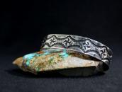 Atq Navajo 卍/Whirling Logs Stamped Ingot Silver Cuff c.1925～