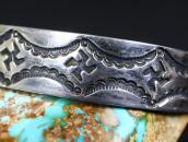 Atq Navajo 卍/Whirling Logs Stamped Ingot Silver Cuff c.1925～