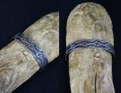 Atq Navajo 卍/Whirling Logs Stamped Ingot Silver Cuff c.1925～