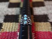 Atq Navajo Three Gem Quality Turquoise Row Ring  c.1930～