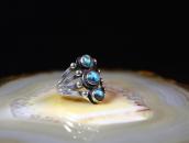 Atq Navajo Three Gem Quality Turquoise Row Ring  c.1930～