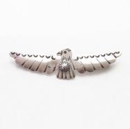 Atq Navajo Repouse/Stamped T-bird Pin in Ingot Silver c.1930