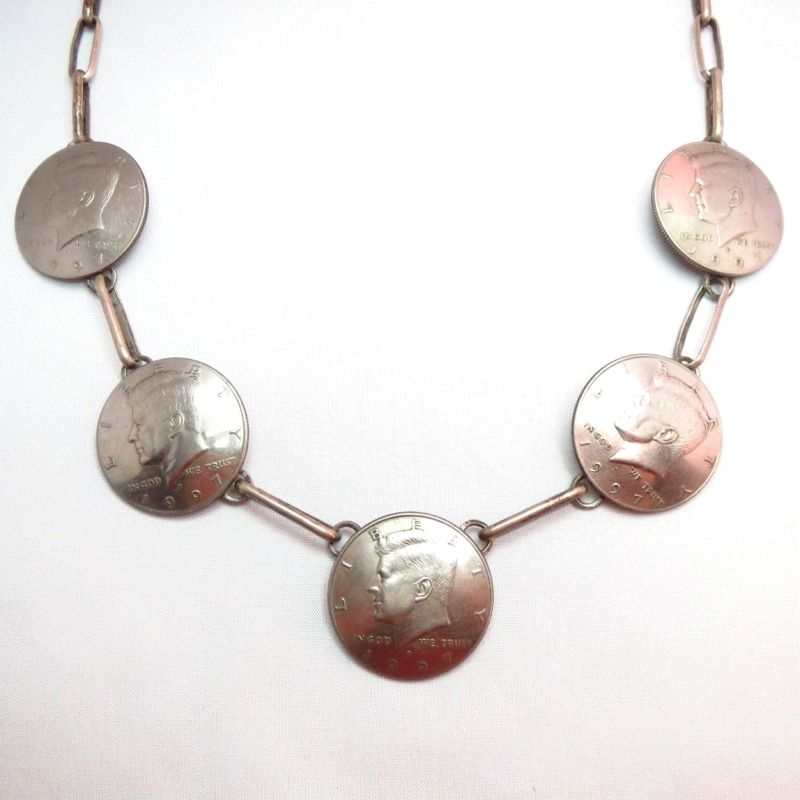 OLDPAWN Navajo Kennedy Half Dollars Coin Necklace