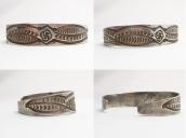 Antique Navajo 卍 Stamped Ingot Silver Cuff Bracelet c.1920～