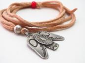 Antique Navajo Stamped Thunderbird Shape Fob Necklace c.1920