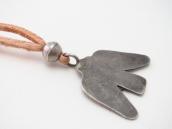 Antique Navajo Stamped Thunderbird Shape Fob Necklace c.1920