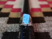 【Sam Begay】Navajo Vtg Heavy Silver Ring w/Turquoise  c.1970～