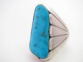 【Sam Begay】Navajo Vtg Heavy Silver Ring w/Turquoise  c.1970～