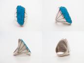【Sam Begay】Navajo Vtg Heavy Silver Ring w/Turquoise  c.1970～