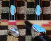【Sam Begay】Navajo Vtg Heavy Silver Ring w/Turquoise  c.1970～