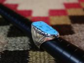 【Sam Begay】Navajo Vtg Heavy Silver Ring w/Turquoise  c.1970～