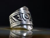 【Michael Kabotie】 Hopi Silver Overlay Men's Ring  c.1980～
