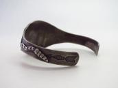 Atq SunFace & Snake Applique 卍 Stamed Silver Cuff c.1920～