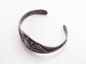 Atq SunFace & Snake Applique 卍 Stamed Silver Cuff c.1920～