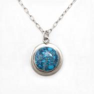 Vtg Navajo Hi-Grade Lone Mt. Turquoise Top Necklace  c.1970～