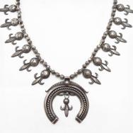 【Etsitty Tsosie】Navajo Naja/Cornflower Fob Necklace  c.1920～