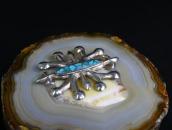 【PINE SPRINGS/Tom Burnside】Turquoise Inlay Casted Pin c.1940