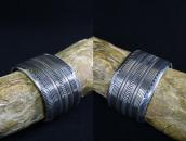 Dead Stock【Thomas Curtis】Navajo Banded Stamped Heavy Cuff