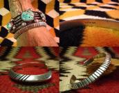 OLDPAWN Engraving Triangle Wire Cuff Bracelet