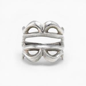 Vintage Navajo Sand Casted Men's Ring in Silver c.1960～
