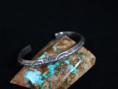 Antique Navajo ThunderBird Stamped TriangleWire Cuff c.1920～