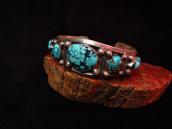 Vintage Navajo Row Cuff w/Gem Grade Persian TQ  c.1970