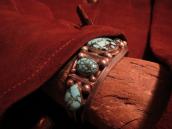Vintage Navajo Row Cuff w/Gem Grade Persian TQ  c.1970