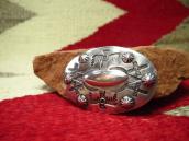 Atq Repouse & Thunderbird Stamped Silver Concho Pin  c.1930～
